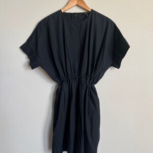 Banana Republic Cinched Waist Short Sleeve Black Dress